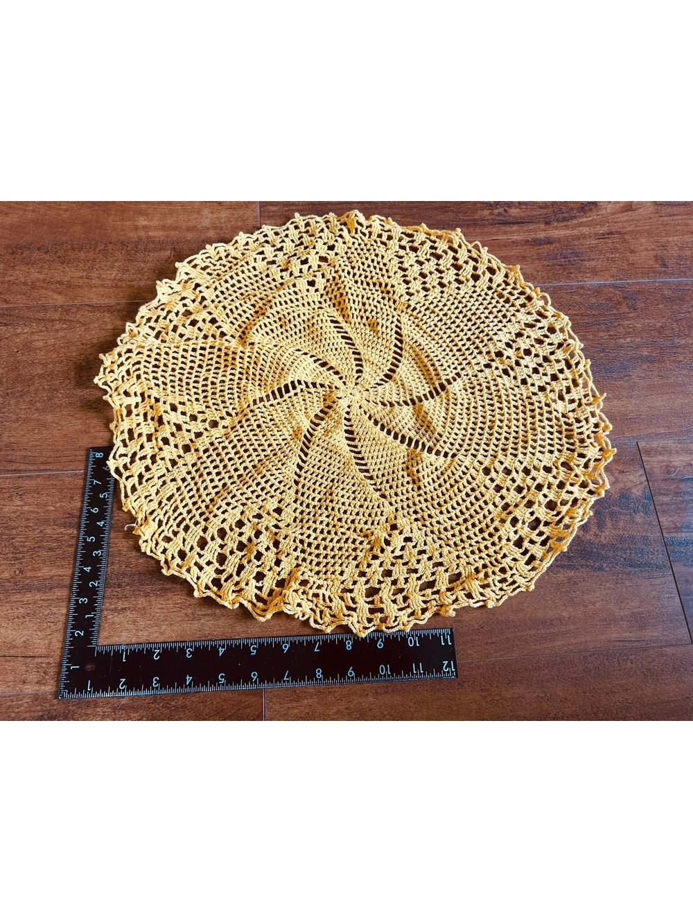 Handmade Yellow Crochet Doily Table Decor